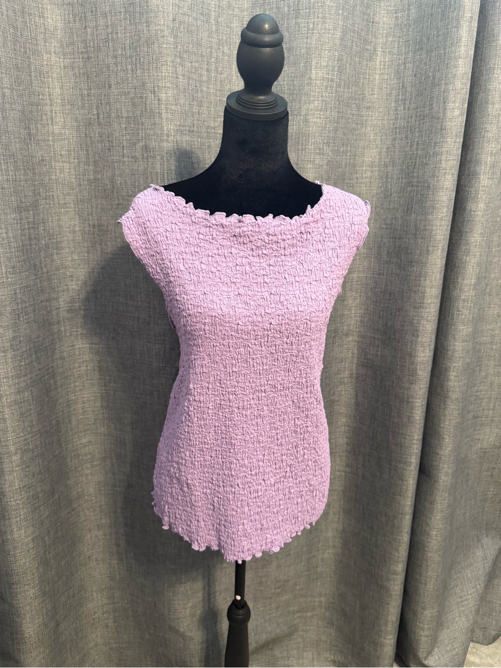 Old Navy Lavender Smocked Tank with Scalloped Trim